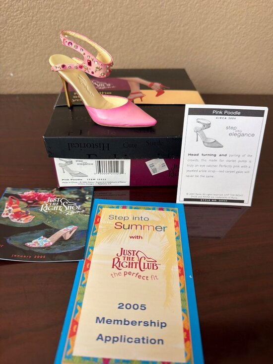 Just The Right Shoe Other - 2004 Just the Right Shoe by Raine “Pink Poodle” Mini Shoe Figurine #25523 NEW